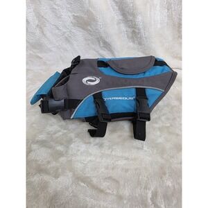 O'Rageous Blue Grey Dog Life Preserver‎ Pet Flotation Vest with Rescue Handle XS